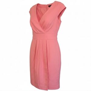 NWT Talbots V-neck Pink Sheath Dress with Cap Sleeves Size 8P